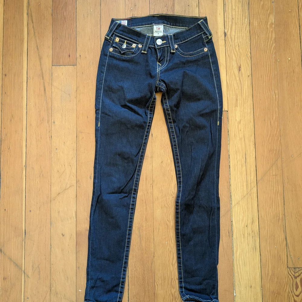 Y2K True Religion Women's Dark Indigo Blue Skinny Jeans Size 25 Indie Sleeze - Picture 8 of 8